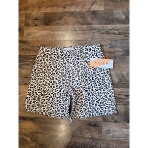 Risen Jeans Leopard Print Denim Shorts Womens Small spotted Cheetah Animal New